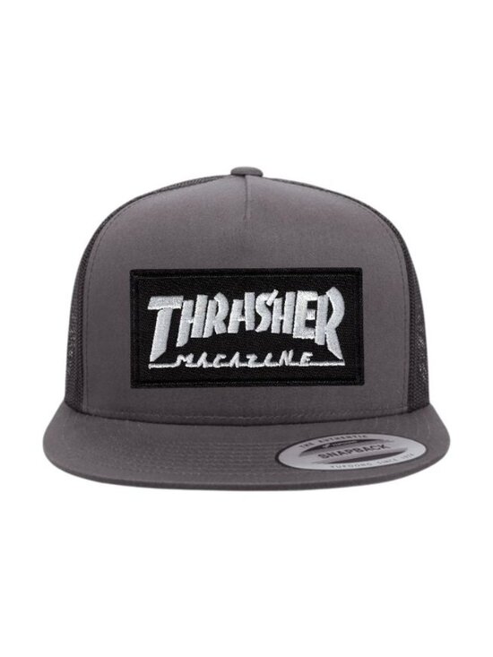 YP Classics Other - Thrasher Magazine YP Flat Bill Trucker Hat Mesh Back Snapback Charcoal/black